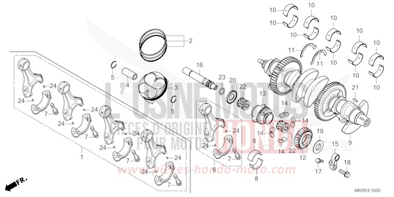 KURBELWELLE/KOLBEN von CBR1000RR SP SP1 SP2 MAT PEARL MORION BLACK (NHC33) von 2024